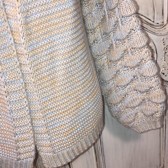 Nikkak Spaced Dyed Yarn Long Ballon Sleeve Cardigan Sweater Size M - Picture 3 of 9